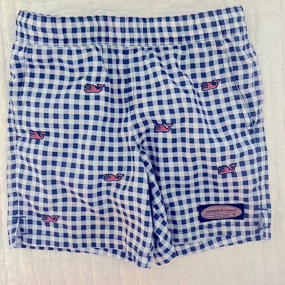 Red, White and Blue Swim Trunks - Picture 1 of 3